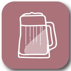 Graphic icon of a beer glass, featured on the summer in California bingo card and bucket list